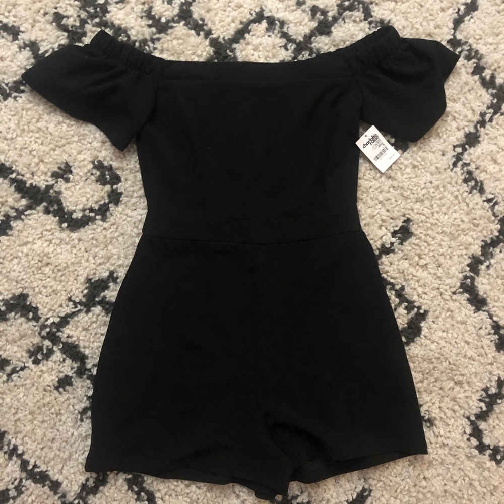 Black off the shoulder romper